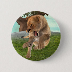 Fierce Lioness Jungle Adventure Art 6 Cm Round Badge