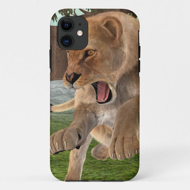 Fierce Lioness Jungle Adventure Art Case-Mate iPhone Case (Back)