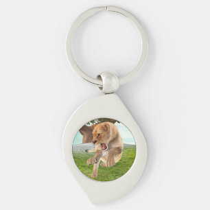 Fierce Lioness Jungle Adventure Art Key Ring