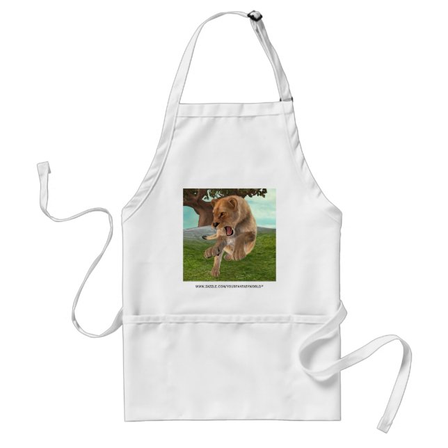 Fierce Lioness Jungle Adventure Art Standard Apron (Front)