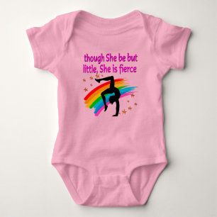 FIERCE LITTLE GYMNASTICS GIRL BABY BODYSUIT