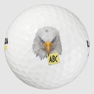 Fierce Looking Eagle Head Holding Monogram Note Golf Balls