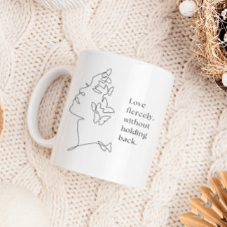 Fierce Love Butterfly Line Art Mug