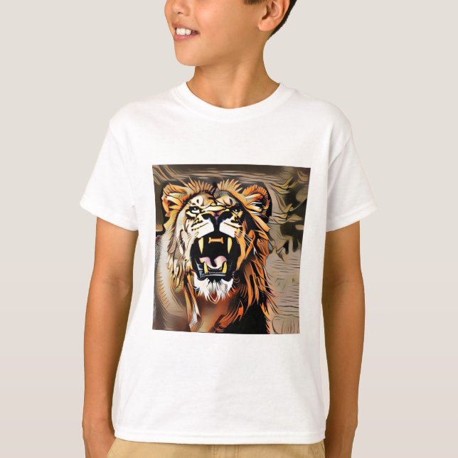 Fierce Majestic Lion - King Of The Beasts T-Shirt (Front)