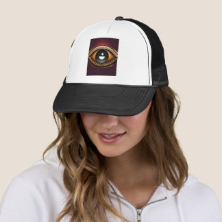 Fierce Minimalist Eye with Black Karate Belt Cap. Trucker Hat