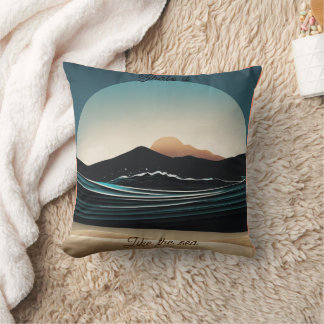 Fierce Minimalist Monta beach Ocean Wave Logo - Cushion