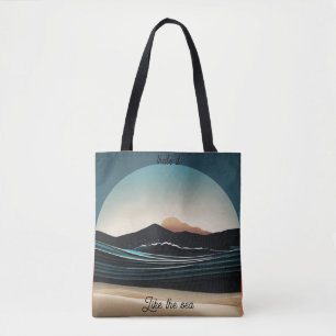 Fierce Minimalist Monta beach Ocean Wave Logo - Tote Bag
