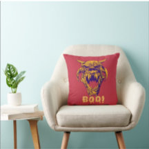 Fierce Monster BOO Halloween Scary Design Pillow 