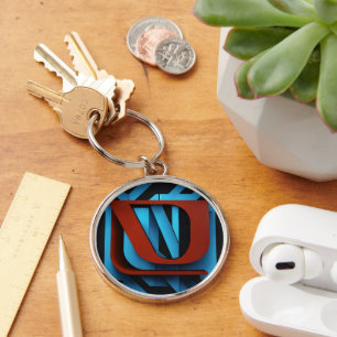 Fierce Netflix Logo on Black and Blue Background- Key Ring