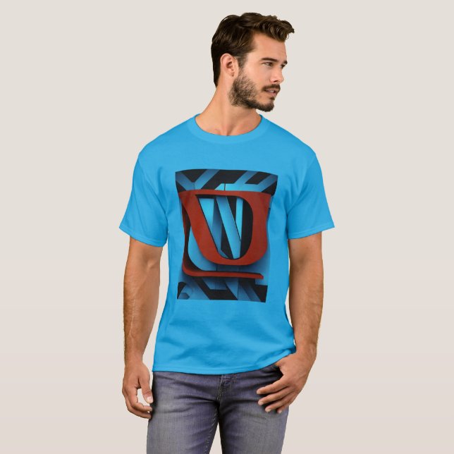 Fierce Netflix Logo on Black and Blue Background- T-Shirt (Front Full)