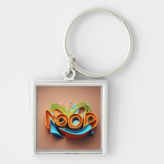 Fierce "Noor" 3D Logo Design for  Key Ring (Front)