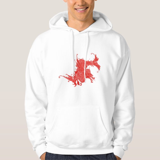 Fierce Oriental Dragon  Hoodie (Front)