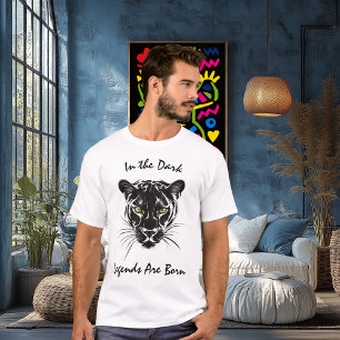 Fierce Panther Line Art – Bold Wild Cat T-Shirt