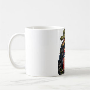 Fierce Patriotic Alligator Biker Leather Jacket St Coffee Mug
