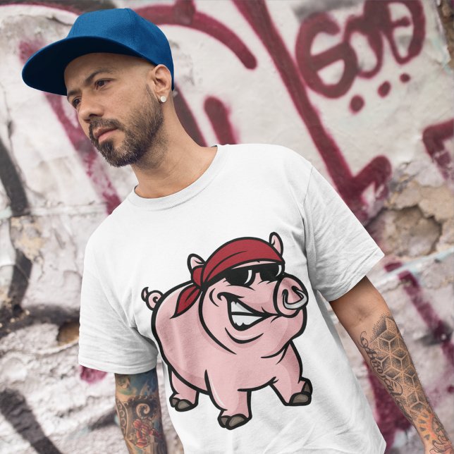 Fierce Pig with Bandana Tough Wild Hog T-Shirt (Creator Uploaded)