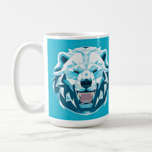 Fierce Polar Bear Geometric Illustration Coffee Mug