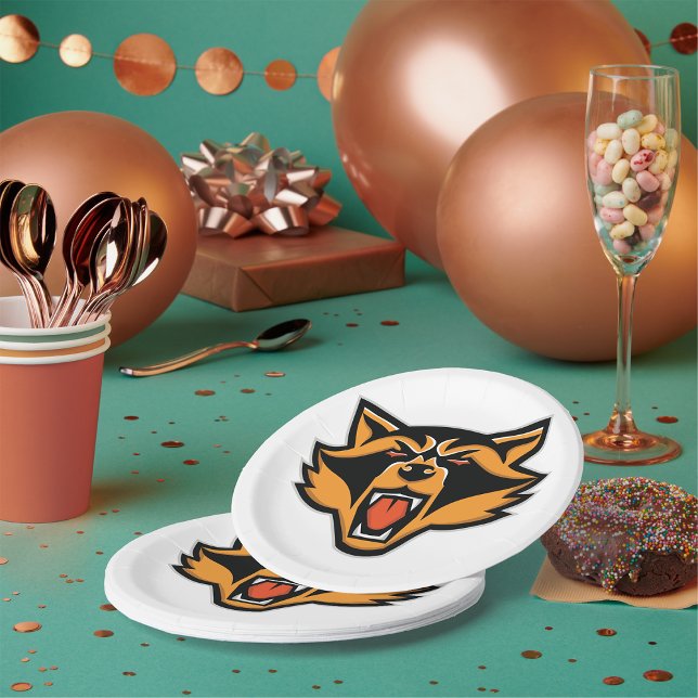 Fierce Racoon Mascot Bold Wild Animal Graphic  Paper Plate (Creator Uploaded)