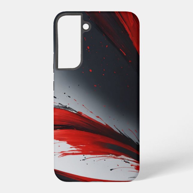 Fierce Red & Black Brushstroke Art Samsung Galaxy S22+ Case (Back)