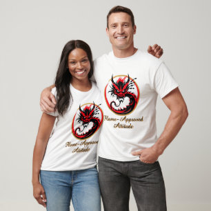 Fierce Red Black Dragon Emblem T-Shirt
