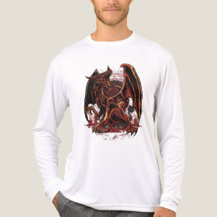 Fierce Red Dragon Roaring Fantasy Monster Tri-Blend Shirt