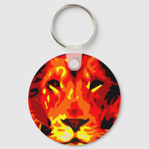 Fierce Red Lion Key Ring