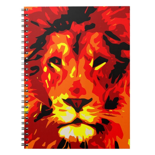 Fierce Red Lion Spiral Notebook (Front)
