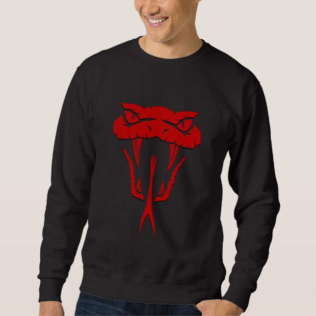Fierce Red Snake Face  Sweatshirt (Front)