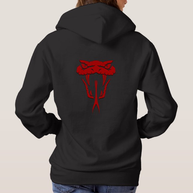Fierce Red Snake Face Unisex Hoodie (Back)