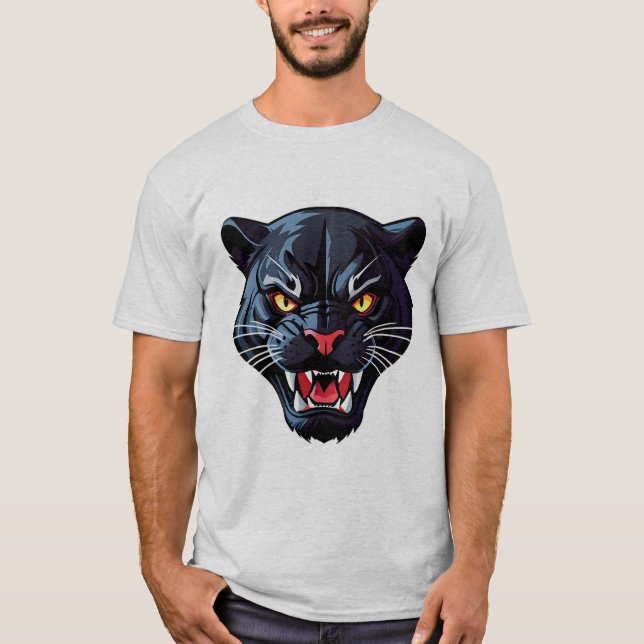 Fierce Roaring Panther Mascot T-Shirt (Front)