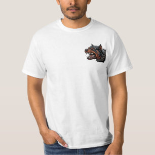 Fierce Rottweiler Spiked Collar Angry Dog Art T-Shirt