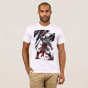 Fierce Samurai Warrior Ink Art  T-Shirt
