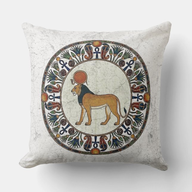 Fierce Sekhmet: Sacred Lioness of Ancient Egypt Cushion (Front)