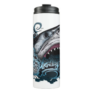Fierce Shark Splash Ocean Predator Adventure Thermal Tumbler