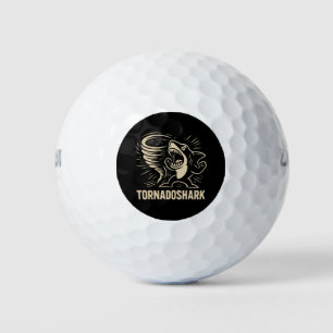 Fierce shark tornado art design for viral golf balls