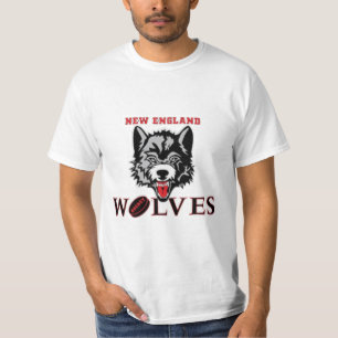 Fierce Snarling Wolf Hockey Puck Emblem T-Shirt