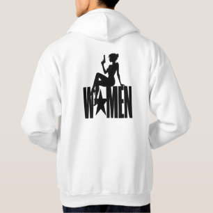 Fierce Spy Woman Silhouette Action Typography Hoodie