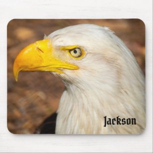 Fierce Stare of the Eagle Custom Name Mouse Pad