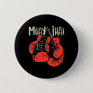Fierce Thai Boxing Fight Style For Kickboxing Muay 6 Cm Round Badge