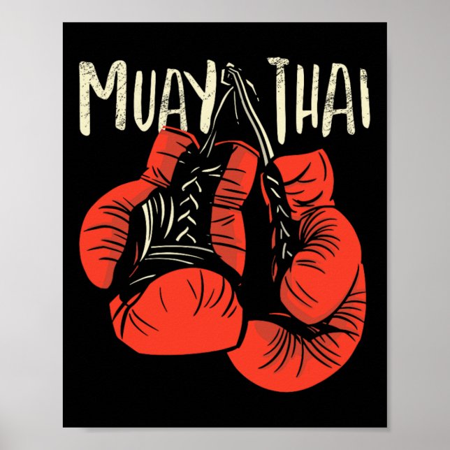 Fierce Thai Boxing Fight Style For Kickboxing Muay Poster (Front)