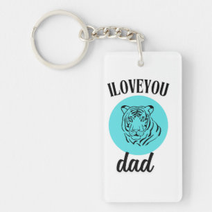 Fierce Tiger Dad Love Art Key Ring