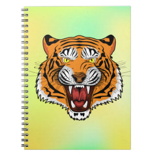 Fierce Tiger Head Illustration-24327 Hoodie Notebook