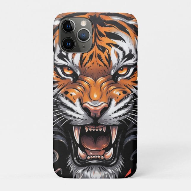 Fierce Tiger with Smoke and Lightning Graphic  Case-Mate iPhone Case (Back)