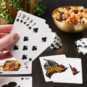 Fierce Viking Warrior Head Norse Helmet and Beard  Playing Cards