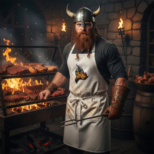 Fierce Viking Warrior Head Norse Helmet and Beard  Standard Apron