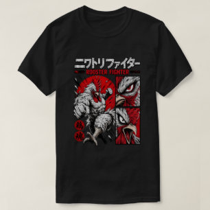 Fierce Warrior Rooster Manga Style Martial Arts T-Shirt