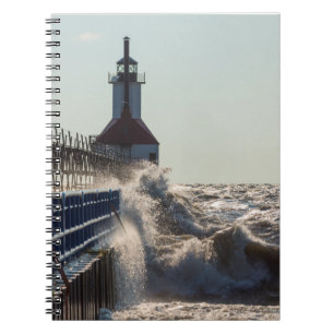 Fierce Waves At St Joseph Spiral Notebook