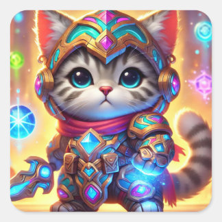 Fierce Whiskers: The Chronicles of Meowgic Square Sticker