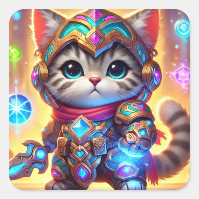 Fierce Whiskers: The Chronicles of Meowgic Square Sticker (Front)