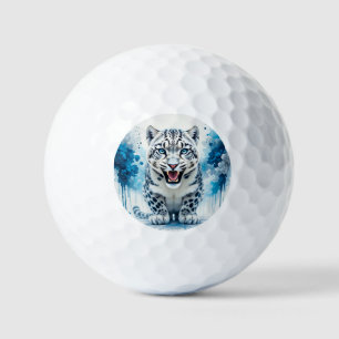 Fierce White Leopard Golf Balls