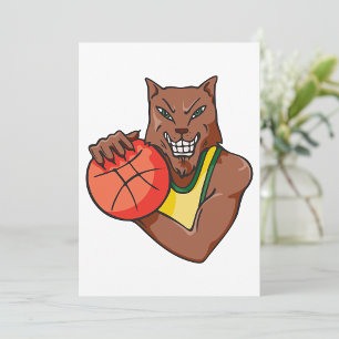Fierce Wildcat Basketball Mascot Invitation